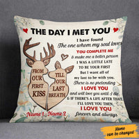 Personalized Couple The Day Deer Pillow DB271 26O57 thumb 1