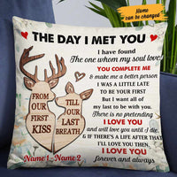 Personalized Couple The Day Deer Pillow DB271 26O57 thumb 1