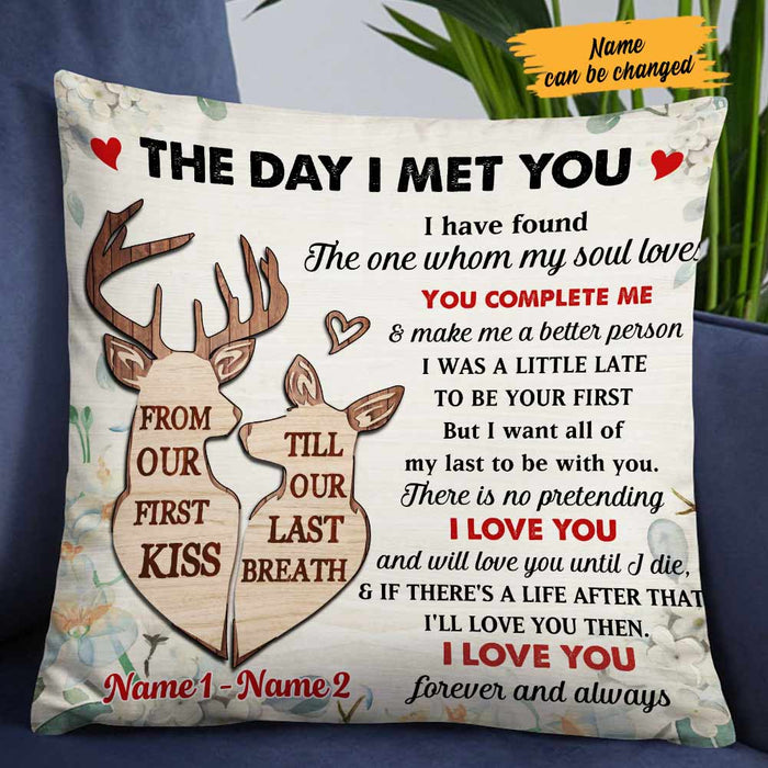 Personalized Couple The Day Deer Pillow DB271 26O57 1