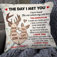 Personalized Couple The Day Deer Pillow DB271 26O57 thumb 1