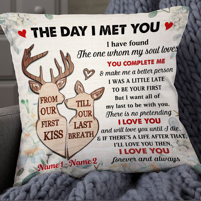 Personalized Couple The Day Deer Pillow DB271 26O57 1