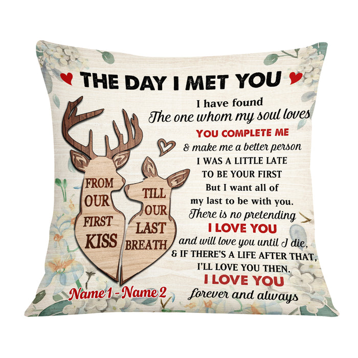 Personalized Couple The Day Deer Pillow DB271 26O57 1