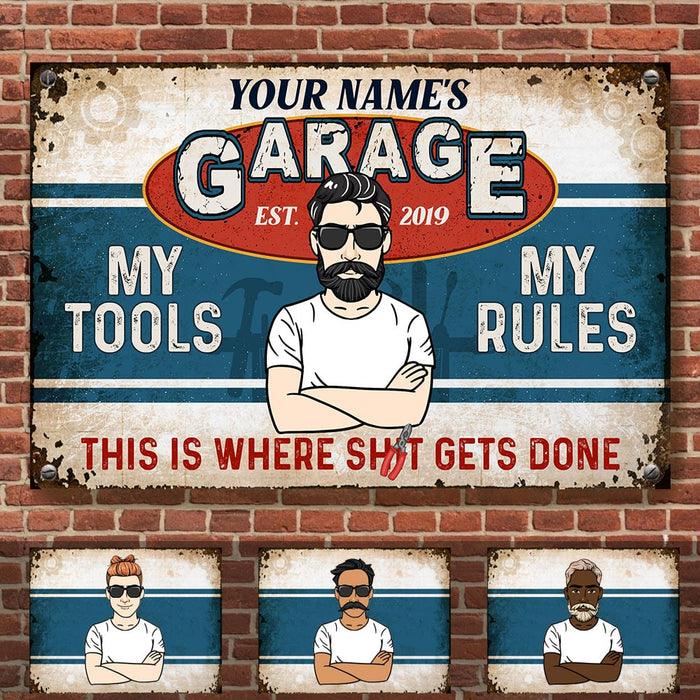 Personalized Dad Garage Man Cave Metal Sign DB278 87O53 1