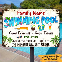 Personalized Pool Good Memories Metal Sign DB279 87O47 thumb 1