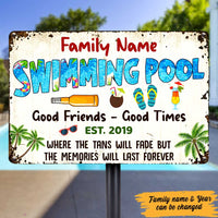 Personalized Pool Good Memories Metal Sign DB279 87O47 thumb 1