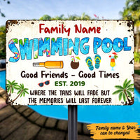Personalized Pool Good Memories Metal Sign DB279 87O47 thumb 1