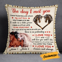 Personalized Horse Couple The Day I Met You Pillow DB276 95O24 thumb 1