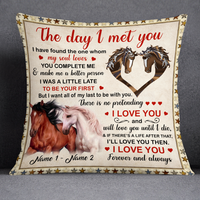Personalized Horse Couple The Day I Met You Pillow DB276 95O24 thumb 1