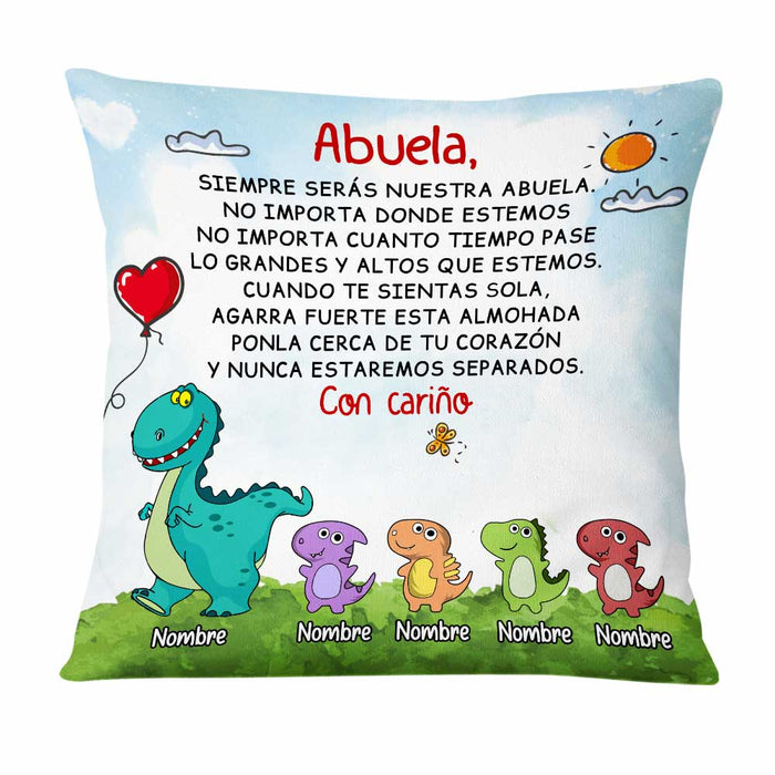 Personalized Dinosaur Daughter Granddaughter Son Grandson To Spanish Mom Grandma Mamá Abuela Pillow DB272 95O47 1