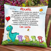 Personalized Dinosaur Daughter Granddaughter Son Grandson To Spanish Mom Grandma Mamá Abuela Pillow DB272 95O47 thumb 1