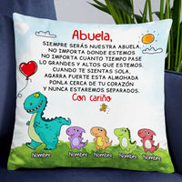 Personalized Dinosaur Daughter Granddaughter Son Grandson To Spanish Mom Grandma Mamá Abuela Pillow DB272 95O47 thumb 1