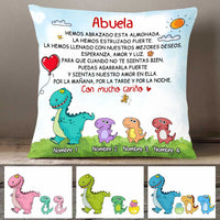 Personalized Dinosaur Daughter Granddaughter Son Grandson To Spanish Mom Grandma Mamá Abuela Pillow DB271 95O47 thumb 1