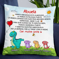 Personalized Dinosaur Daughter Granddaughter Son Grandson To Spanish Mom Grandma Mamá Abuela Pillow DB271 95O47 thumb 1