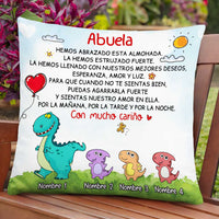 Personalized Dinosaur Daughter Granddaughter Son Grandson To Spanish Mom Grandma Mamá Abuela Pillow DB271 95O47 thumb 1