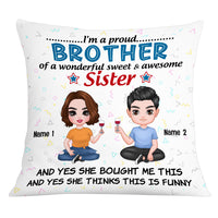 Personalized Family Icon Brother Sister Pillow DB279 26O53 thumb 1