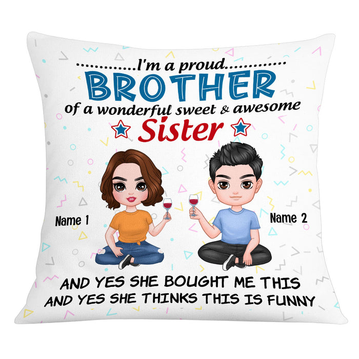 Personalized Family Icon Brother Sister Pillow DB279 26O53 1