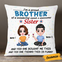 Personalized Family Icon Brother Sister Pillow DB279 26O53 thumb 1
