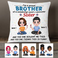 Personalized Family Icon Brother Sister Pillow DB279 26O53 thumb 1