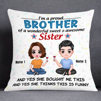 Personalized Family Icon Brother Sister Pillow DB279 26O53 thumb 1