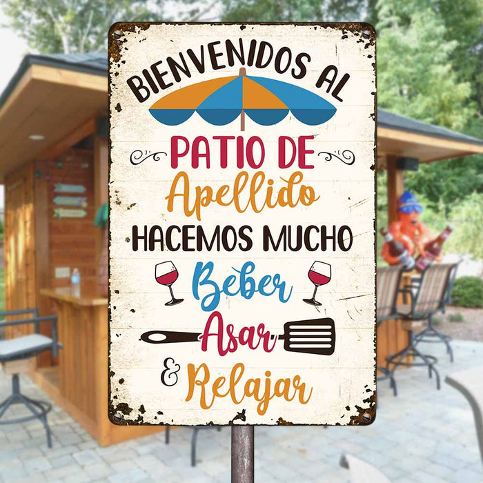 Personalized Patio Backyard Spanish Metal Sign DB278 26O58 1