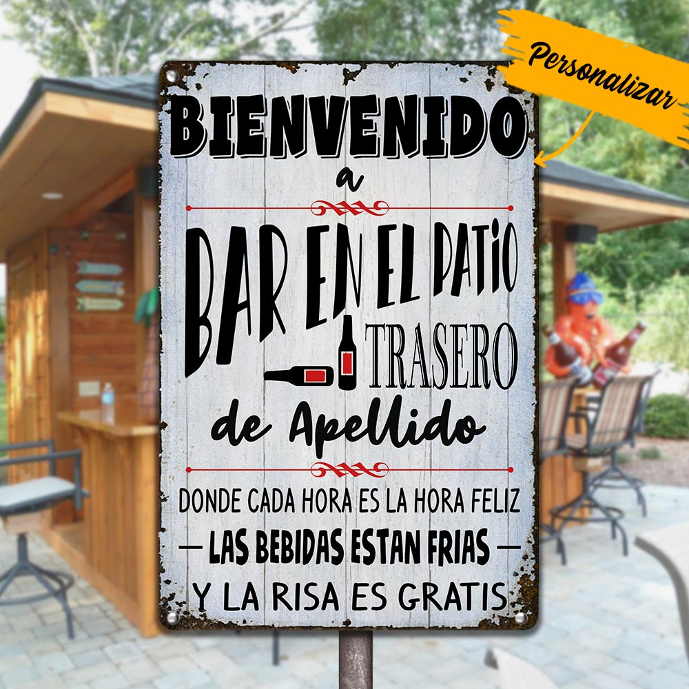Personalized Spanish Backyard Patio Trasero Gardening Metal Sign DB277 26O36