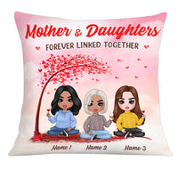 Personalized Family Icon Mother Daughter Forever Linked Together Pillow DB274 85O25 thumb 1