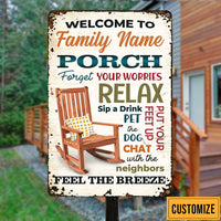 Personalized Outdoor Backyard Porch Rules Metal Sign DB279 95O47 thumb 1