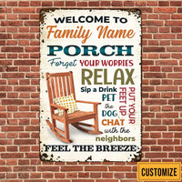Personalized Outdoor Backyard Porch Rules Metal Sign DB279 95O47 thumb 1
