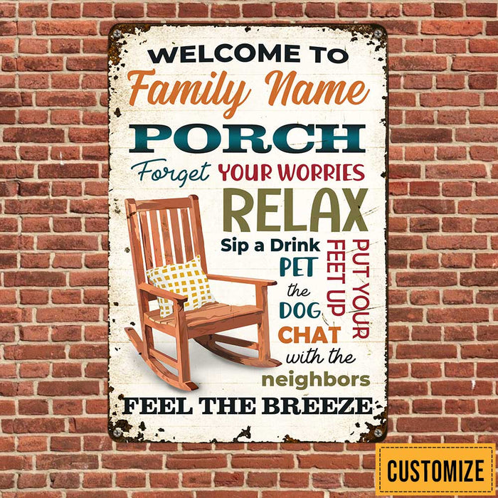 Personalized Outdoor Backyard Porch Rules Metal Sign DB279 95O47 1