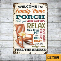 Personalized Outdoor Backyard Porch Rules Metal Sign DB279 95O47 thumb 1
