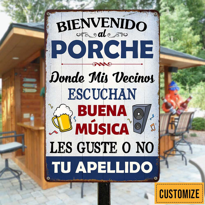 Personalized Outdoor Backyard Great Music Spanish Patio Metal Sign DB278 95O47 1