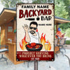 Personalized Outdoor Backyard Bar Family Proudly Serving Metal Sign DB2710 95O58 1