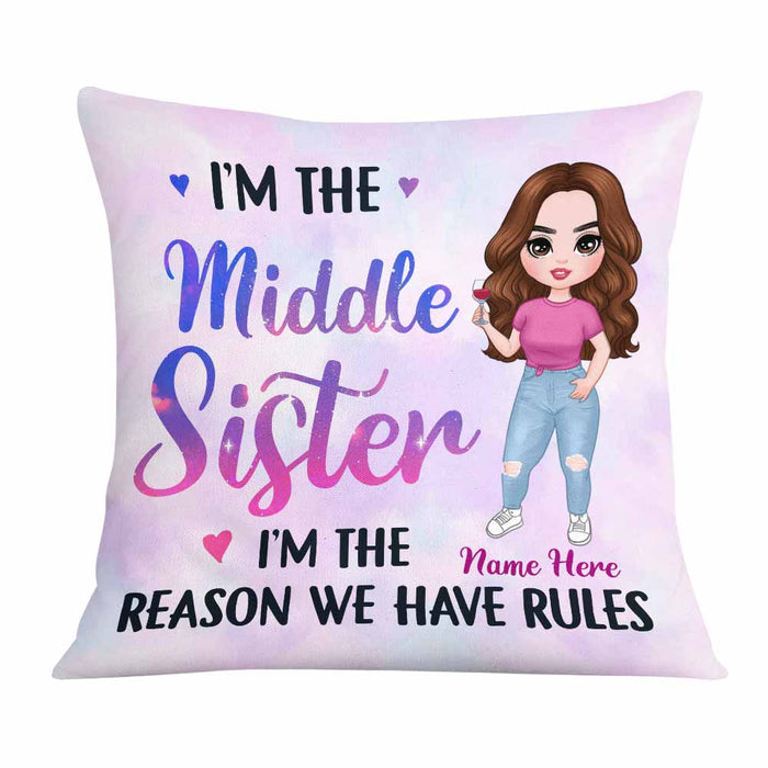 Personalized Family Icon Sisters Rules Pillow DB282 95O58 1