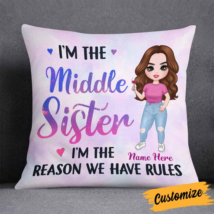 Personalized Family Icon Sisters Rules Pillow DB282 95O58 1