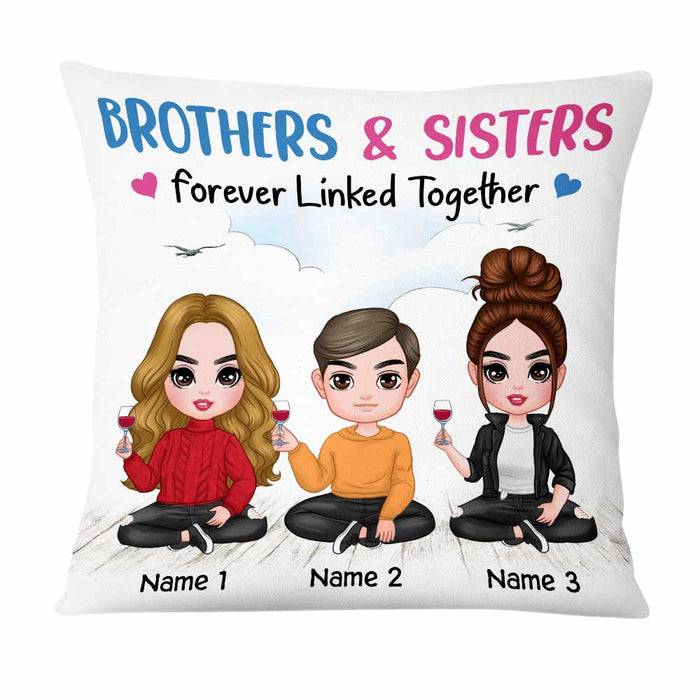 Personalized Family Icon Brother Sister Pillow DB284 30O47 1