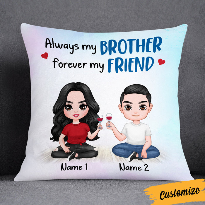 Personalized Family Icon Brother Sister Pillow DB285 30O36 1