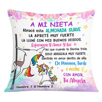 Personalized Unicorn Mamá Abuela Spanish Mom Grandma To Daughter Granddaughter Pillow DB284 95O53 thumb 1