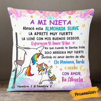 Personalized Unicorn Mamá Abuela Spanish Mom Grandma To Daughter Granddaughter Pillow DB284 95O53 thumb 1