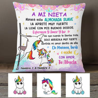 Personalized Unicorn Mamá Abuela Spanish Mom Grandma To Daughter Granddaughter Pillow DB284 95O53 thumb 1