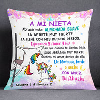 Personalized Unicorn Mamá Abuela Spanish Mom Grandma To Daughter Granddaughter Pillow DB284 95O53 thumb 1