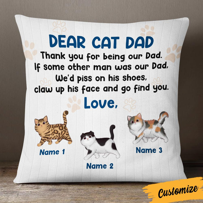 Personalized Thank You For Being A Cat Dad Pillow DB285 95O36 1
