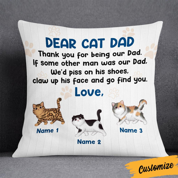 Personalized Thank You For Being A Cat Dad Pillow DB285 95O36 1