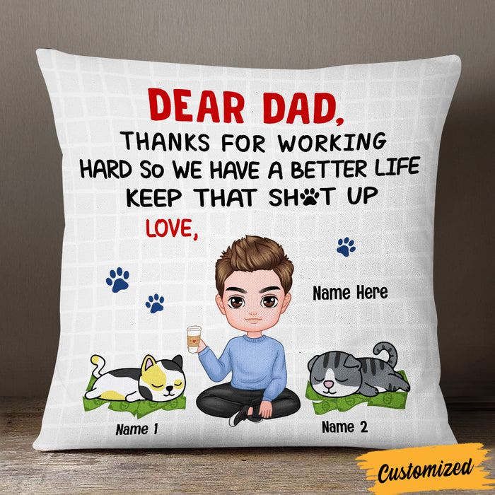 Personalized Cat Dad Pillow DB289 30O57 1
