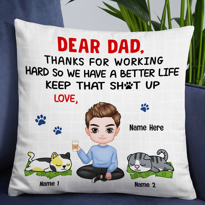 Personalized Cat Dad Pillow DB289 30O57 1