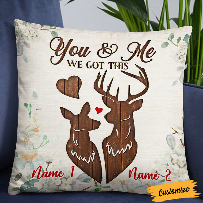 Personalized Hunting Deer Couple Pillow DB2812 30O36 1