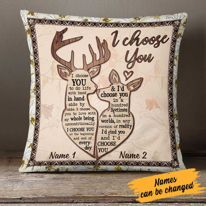 Personalized Hunting Deer Couple Pillow DB2811 30O23 1