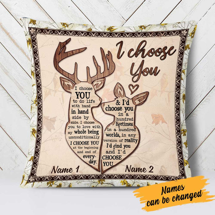 Personalized Hunting Deer Couple Pillow DB2811 30O23 1
