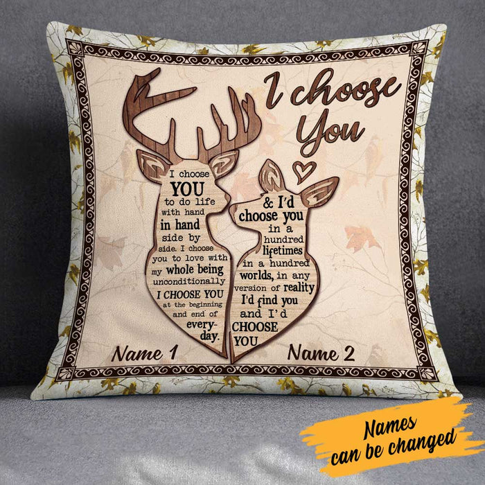 Personalized Hunting Deer Couple Pillow DB2811 30O23 1