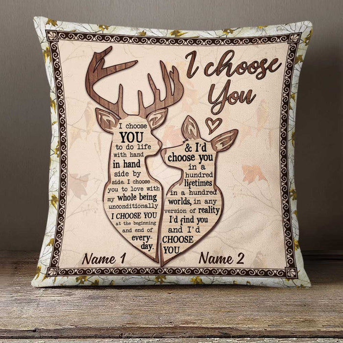 Personalized Hunting Deer Couple Pillow DB2811 30O23 1