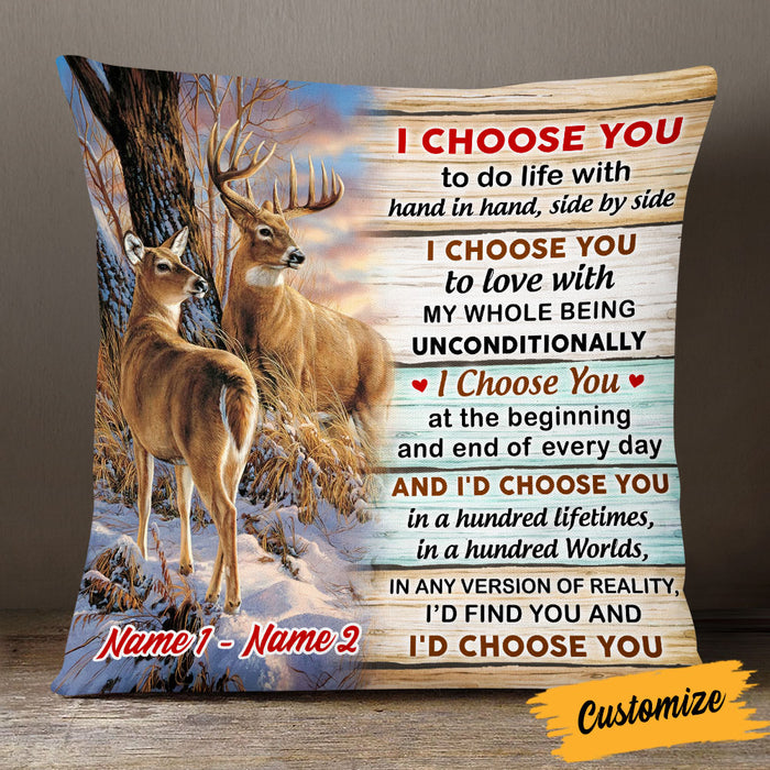 Personalized Hunting Deer Couple Pillow DB287 23O53 1